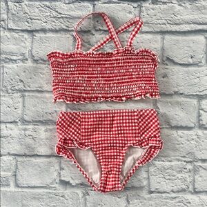 Cat & Jack Red Gingham Kids Swim Bikini